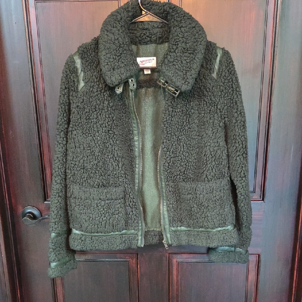 Arizona Jean Company Olive Green Sherpa Jacket